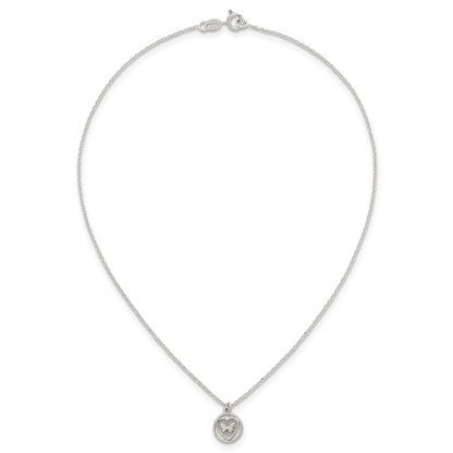 Sterling Silver Butterfly Heart Children's Post Earring and Necklace Set