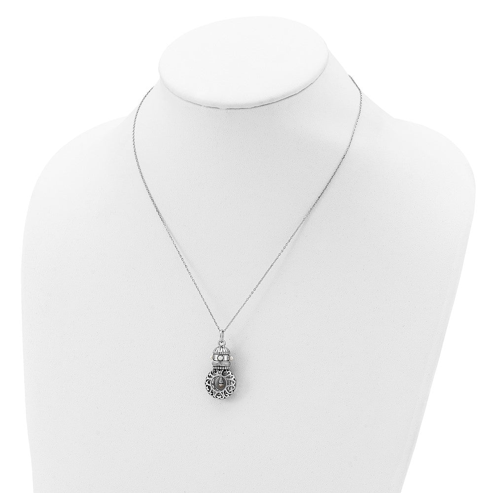 Sterling Silver Sentimental Expressions Rhodium-Plated Antiqued Fw Cultured Pearls Of Wisdom 18In Necklace