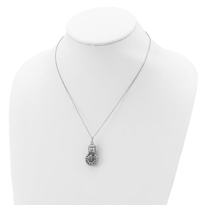 Sterling Silver Sentimental Expressions Rhodium-Plated Antiqued Fw Cultured Pearls Of Wisdom 18In Necklace