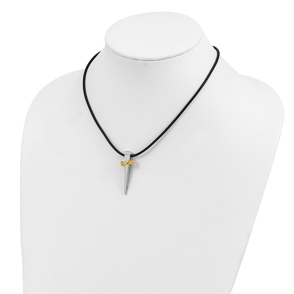 Sterling Silver Sentimental Expressions Gold-Plated No Greater Love Nail 16 Inch Necklace