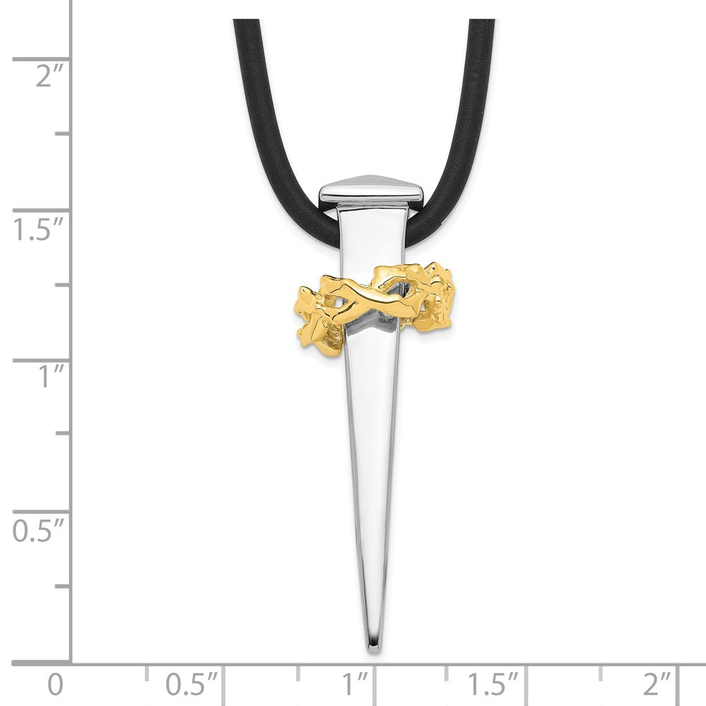 Sterling Silver Sentimental Expressions Gold-Plated No Greater Love Nail 16 Inch Necklace