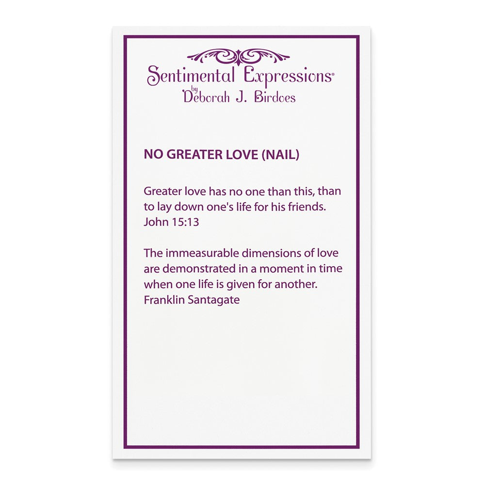 Sterling Silver Sentimental Expressions Gold-Plated No Greater Love Nail 16 Inch Necklace