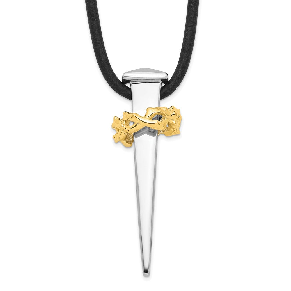 Sterling Silver Sentimental Expressions Gold-Plated No Greater Love Nail 16 Inch Necklace