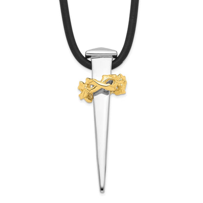 Sterling Silver Sentimental Expressions Gold-Plated No Greater Love Nail 16 Inch Necklace