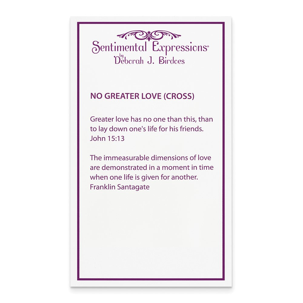Sterling Silver Sentimental Expressions Gold-Plated No Greater Love Cross 18In Necklace
