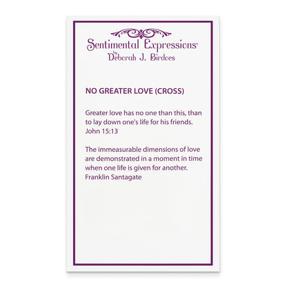 Sterling Silver Sentimental Expressions Gold-Plated No Greater Love Cross 18In Necklace