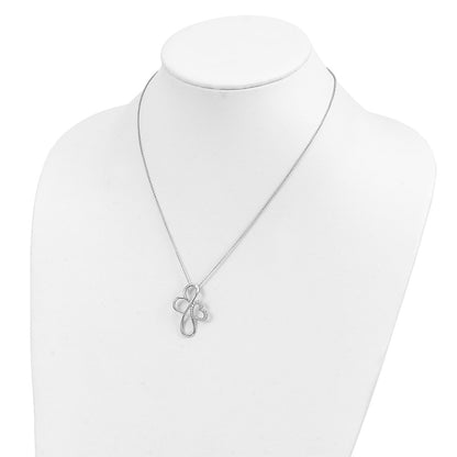Sterling Silver Sentimental Expressions Rhodium-Plated Cz Everlasting Love 18In Necklace