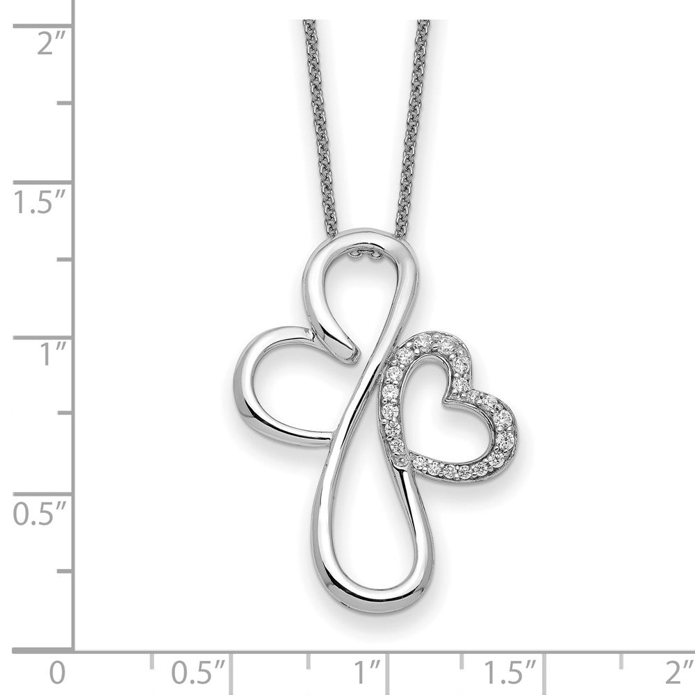 Sterling Silver Sentimental Expressions Rhodium-Plated Cz Everlasting Love 18In Necklace