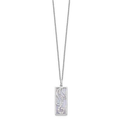 Sterling Silver Sentimental Expressions Rhodium-Plated Blue Lace Agate Cz Living Water 18In Necklace