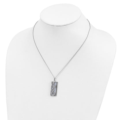 Sterling Silver Sentimental Expressions Rhodium-Plated Blue Lace Agate Cz Living Water 18In Necklace