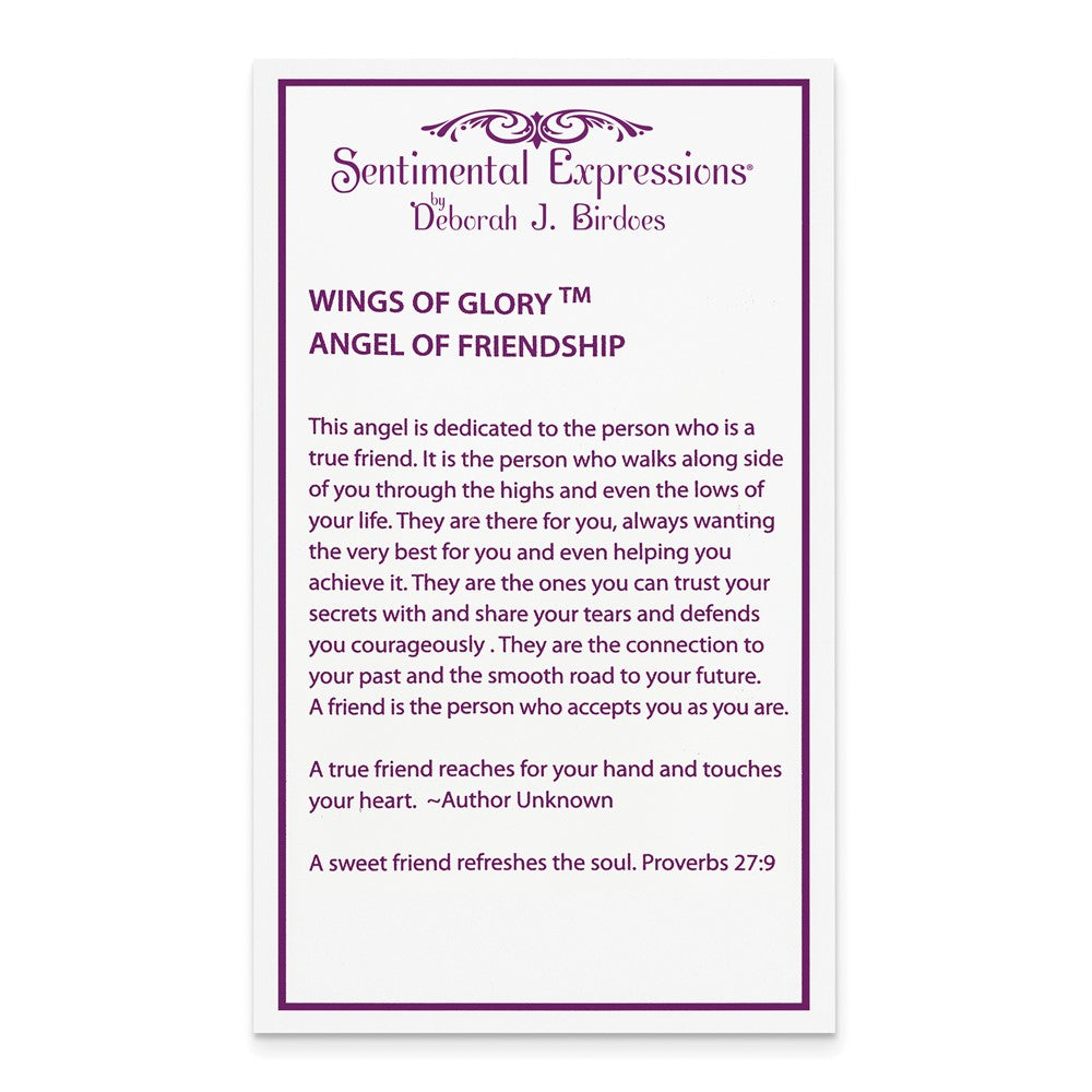 Sterling Silver Sentimental Expressions Rhodium-Plated Cz Antiqued Angel Of Friendship 18In Necklace