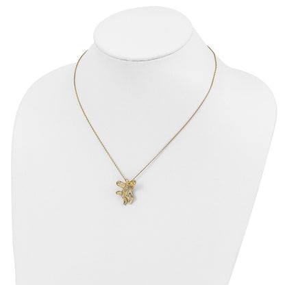 Sterling Silver Sentimental Expressions Gold-Plated Cz Angel Of Motherhood 18In Necklace