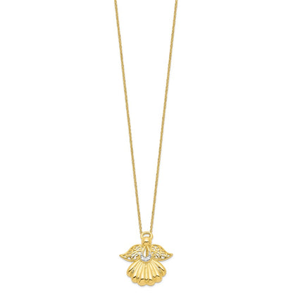Sterling Silver Sentimental Expressions Gold-Plated Cz Angel Of Remembrance 18In Necklace