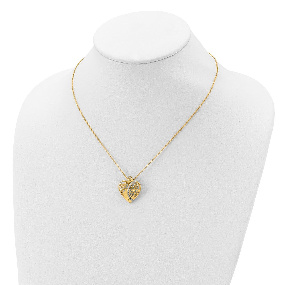 Sterling Silver Sentimental Expressions Gold-Plated Cz Angel Of Love 18In Necklace