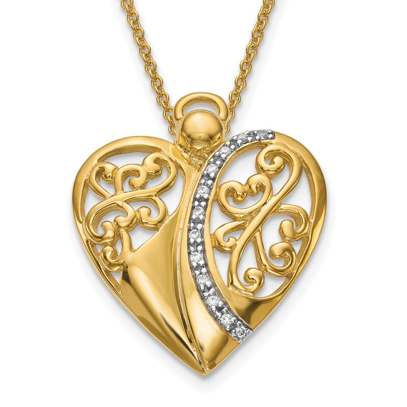 Sterling Silver Sentimental Expressions Gold-Plated Cz Angel Of Love 18In Necklace