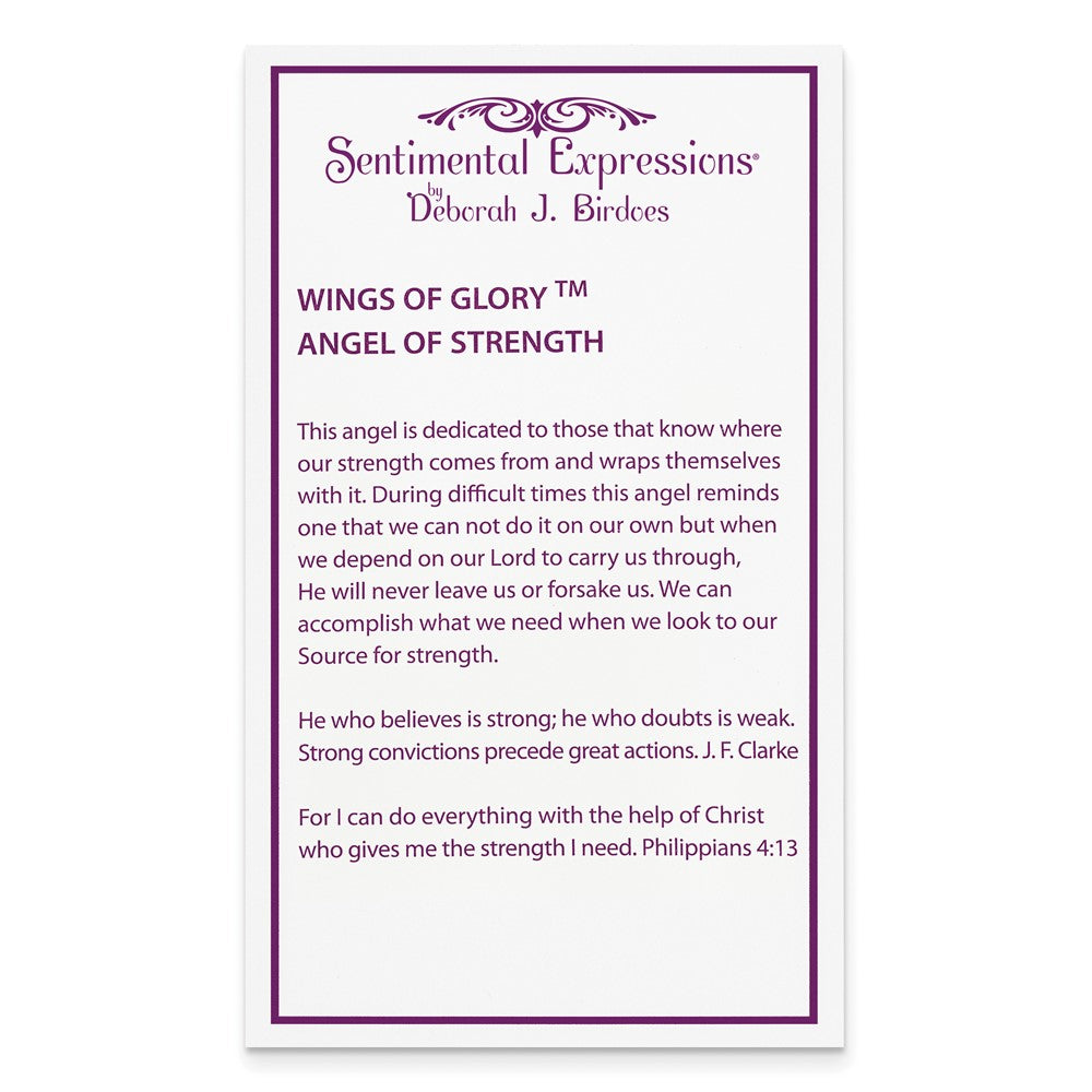 Sterling Silver Sentimental Expressions Rhodium-Plated Cz Antiqued Angel Of Strength 18In Necklace