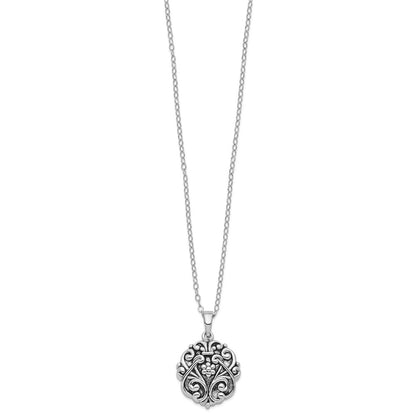 Sterling Silver Sentimental Expressions Rhodium-Plated Antiqued Circle Remembrance Ash Holder 18 Inch Necklace