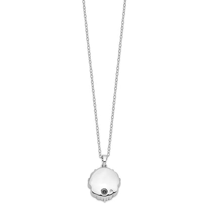 Sterling Silver Sentimental Expressions Rhodium-Plated Antiqued Circle Remembrance Ash Holder 18 Inch Necklace