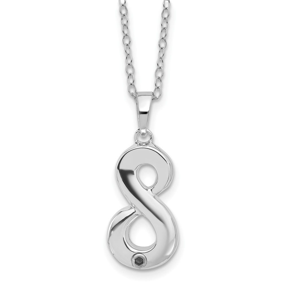 Sterling Silver Sentimental Expressions Rhodium-Plated Antiqued Infinity Remembrance Ash Holder 18 Inch Necklace