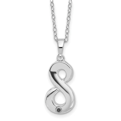 Sterling Silver Sentimental Expressions Rhodium-Plated Antiqued Infinity Remembrance Ash Holder 18 Inch Necklace