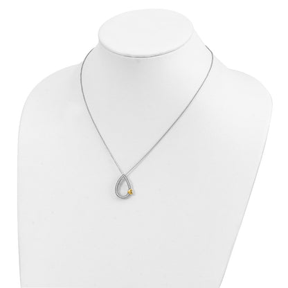 Sterling Silver Sentimental Expressions Gold-Plated Cz A Tear Of Love 18In Necklace