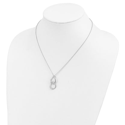 Sterling Silver Sentimental Expressions Rhodium-Plated Cz Tears To Share 18In Necklace