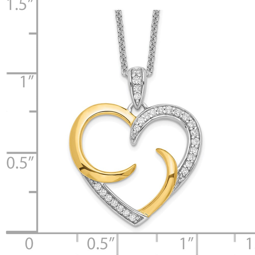 Sterling Silver Sentimental Expressions Gold-Plated The Arms Of Love 18In Heart Necklace