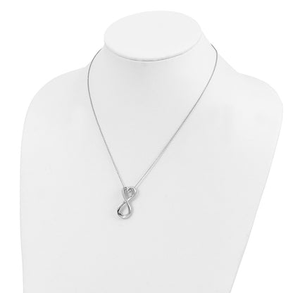 Sterling Silver Sentimental Expressions Rhodium-Plated Polished Infinite Love 18In Necklace