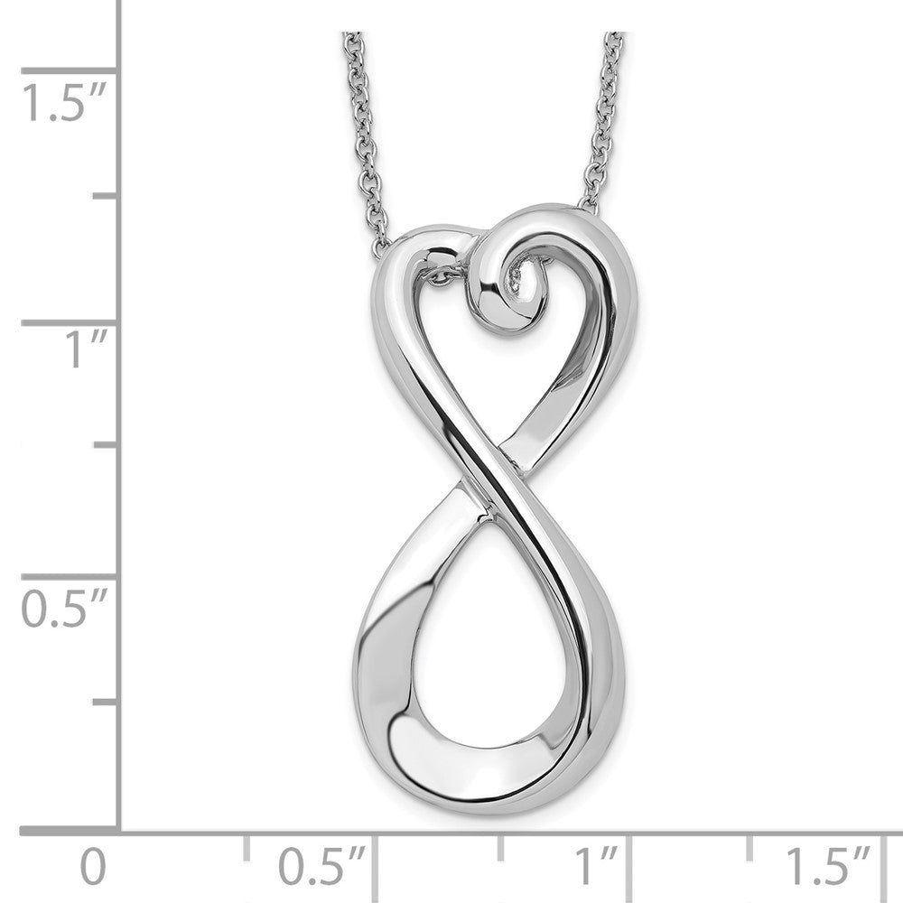 Sterling Silver Sentimental Expressions Rhodium-Plated Polished Infinite Love 18In Necklace