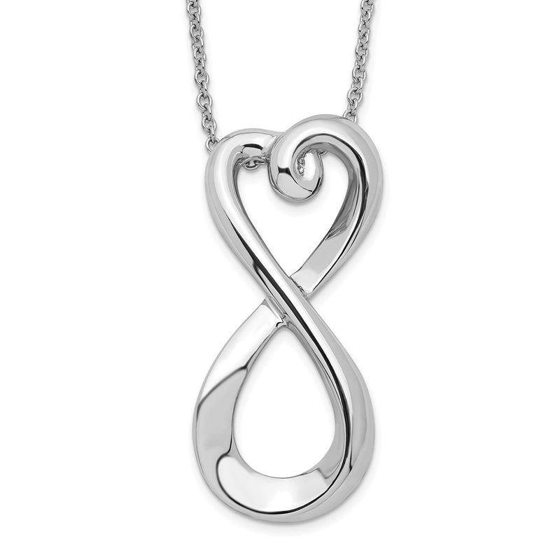 Sterling Silver Sentimental Expressions Rhodium-Plated Polished Infinite Love 18In Necklace