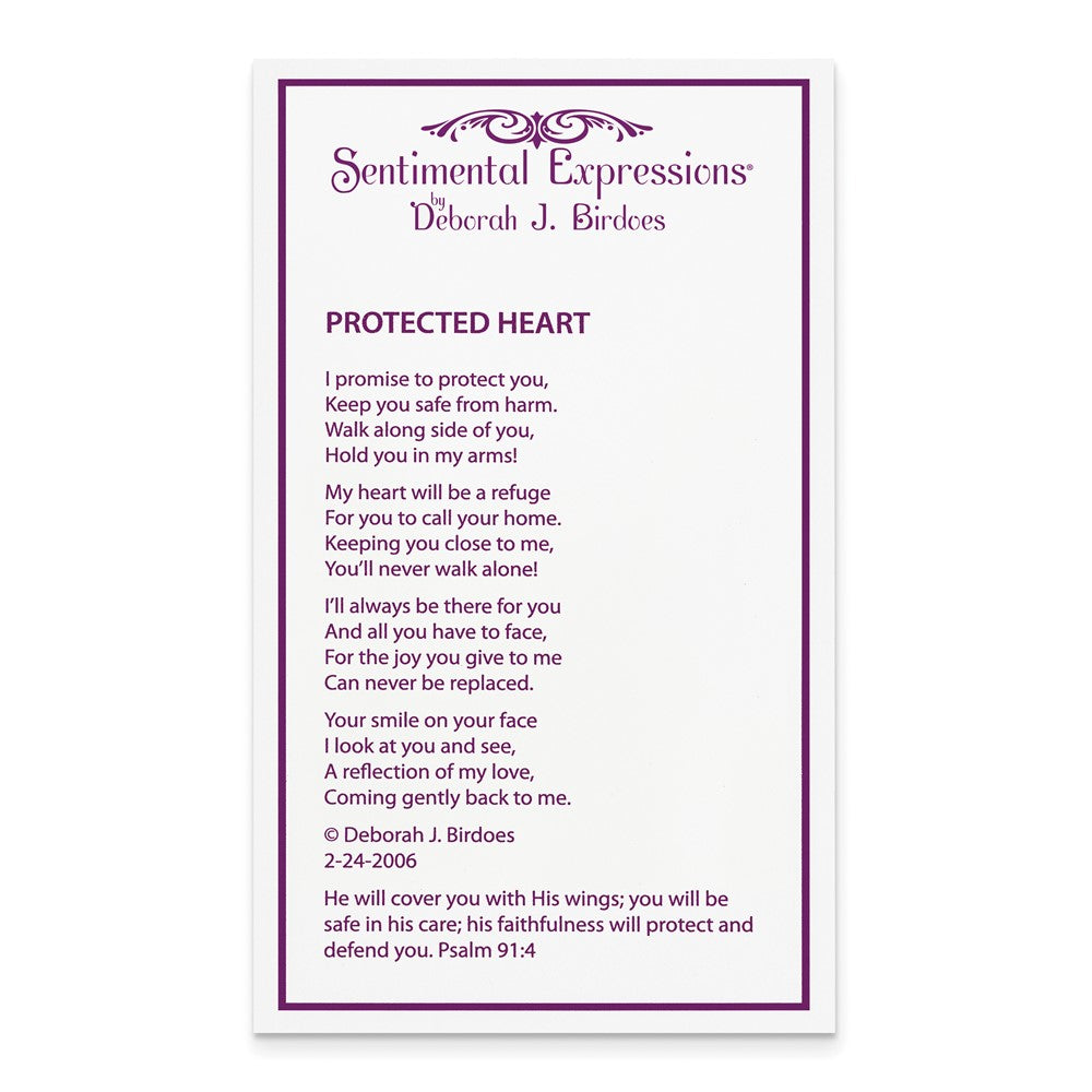 Sterling Silver Sentimental Expressions Rhodium-Plated Cz Protected Heart 18In Necklace