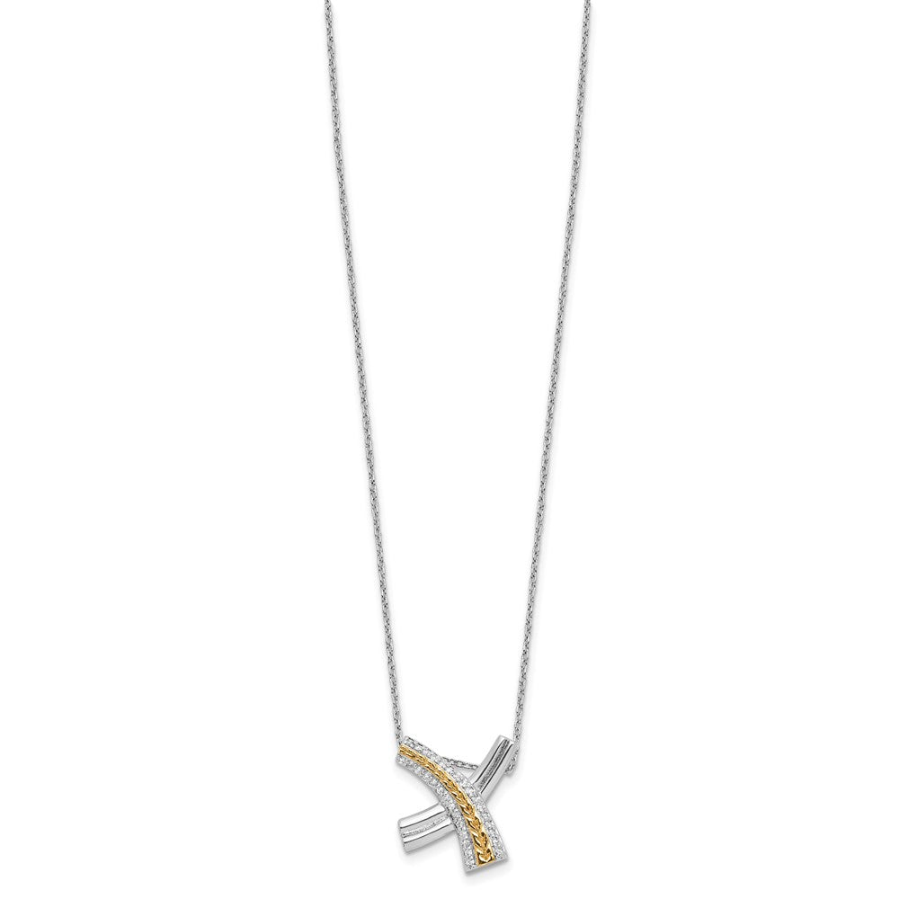 Sterling Silver Sentimental Expressions Gold-Plated Sealed With A Kiss 18In Necklace