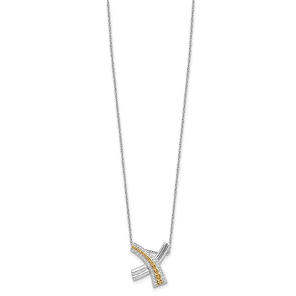 Sterling Silver Sentimental Expressions Gold-Plated Sealed With A Kiss 18In Necklace