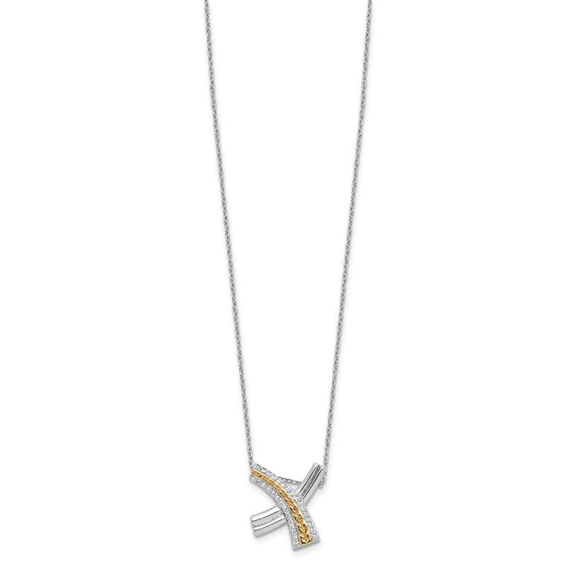 Sterling Silver Sentimental Expressions Gold-Plated Sealed With A Kiss 18In Necklace