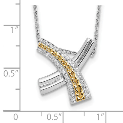 Sterling Silver Sentimental Expressions Gold-Plated Sealed With A Kiss 18In Necklace