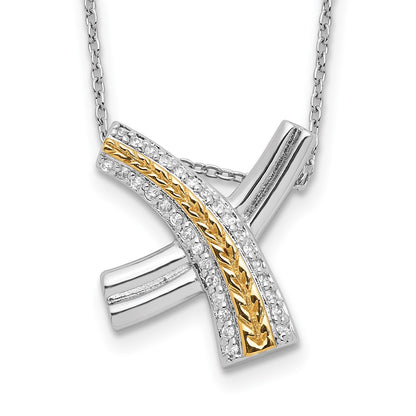 Sterling Silver Sentimental Expressions Gold-Plated Sealed With A Kiss 18In Necklace