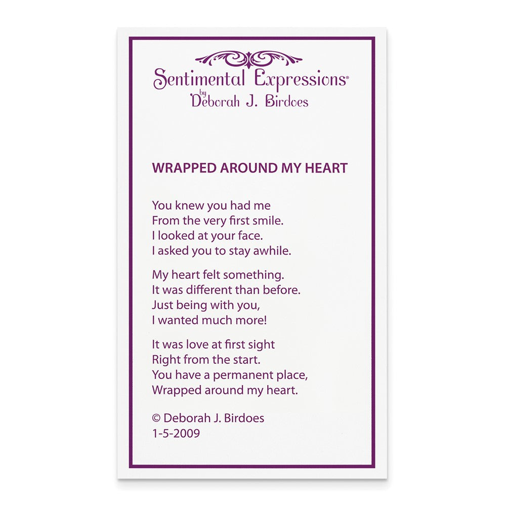 Sterling Silver Sentimental Expressions Rhodium-Plated Cz Wrapped Around My Heart 18In Necklace