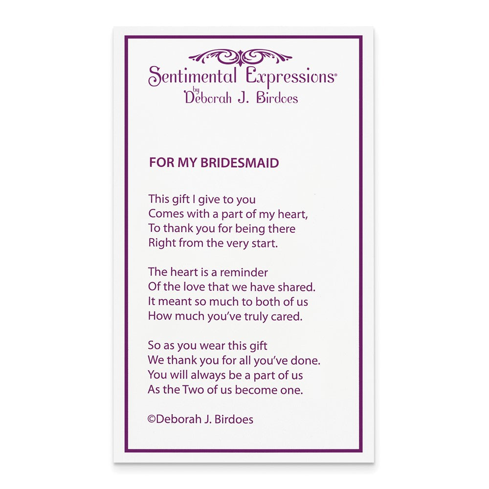 Sterling Silver Sentimental Expressions Rhodium-Plated A Gift For My Sister Bridesmaid 18In Necklace