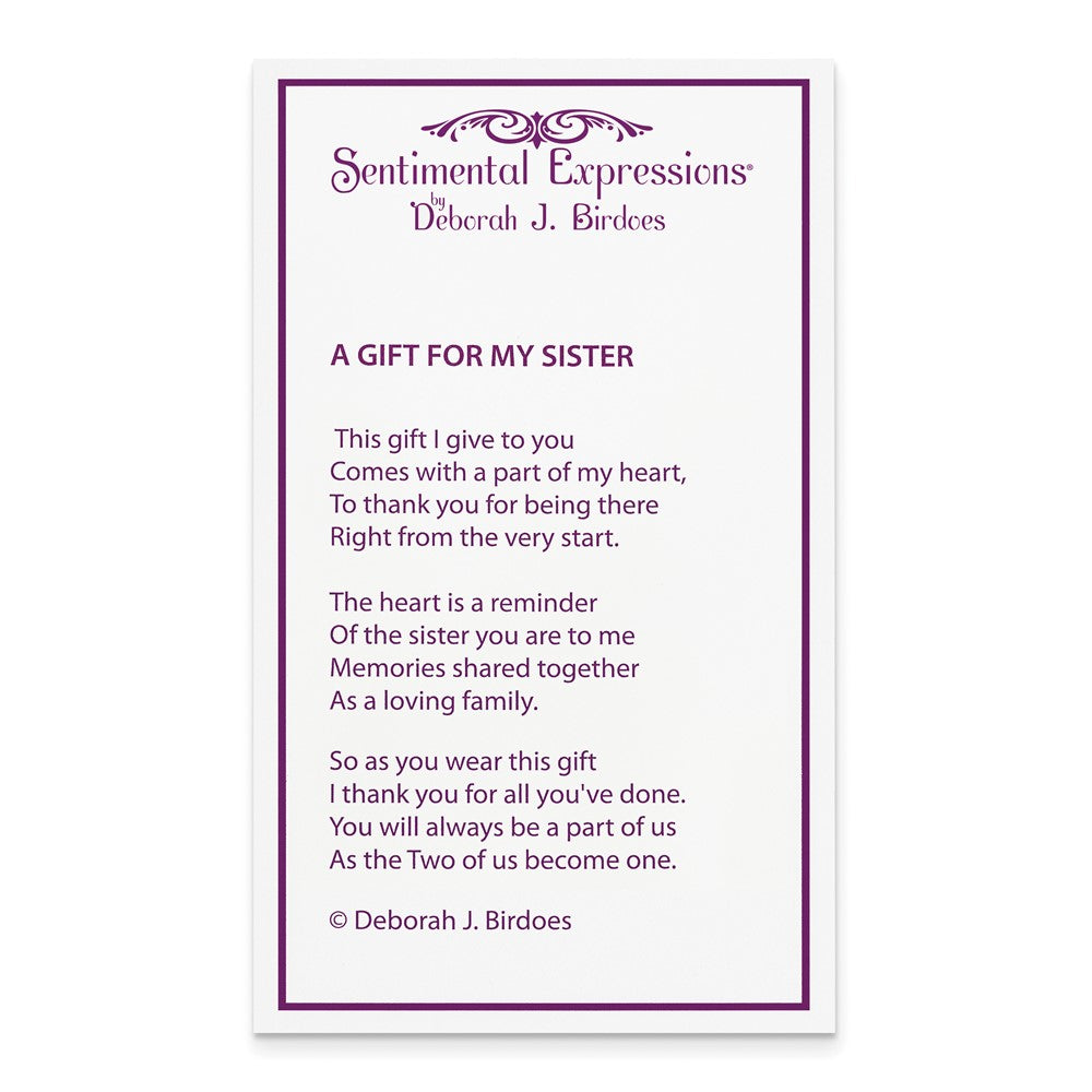 Sterling Silver Sentimental Expressions Rhodium-Plated A Gift For My Sister Bridesmaid 18In Necklace