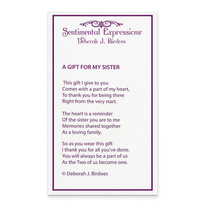 Sterling Silver Sentimental Expressions Rhodium-Plated A Gift For My Sister Bridesmaid 18In Necklace