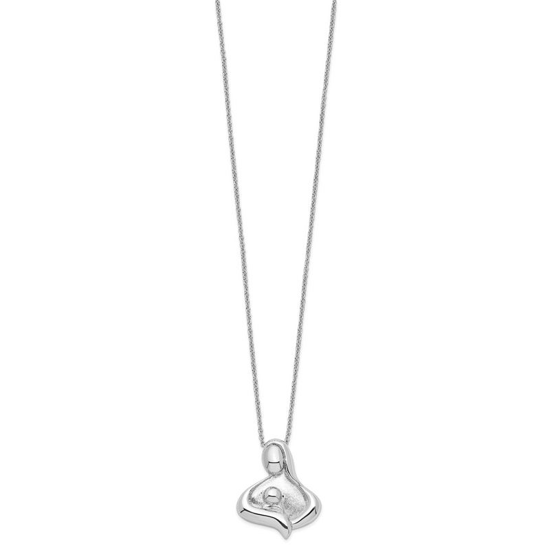 Sterling Silver Sentimental Expressions Rhodium-Plated Polished Maternal Bond 18In Necklace