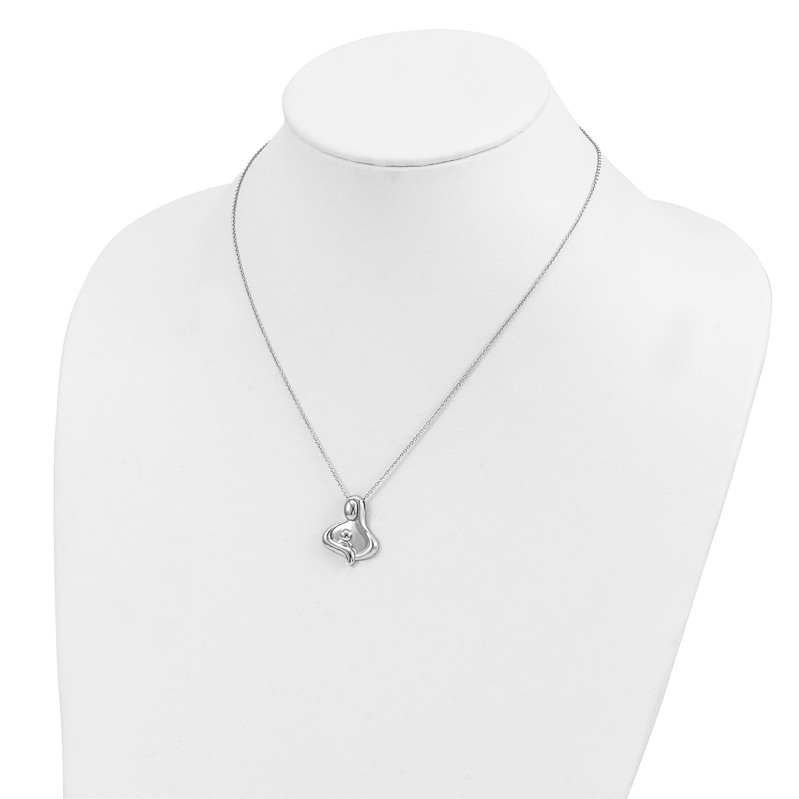 Sterling Silver Sentimental Expressions Rhodium-Plated Polished Maternal Bond 18In Necklace