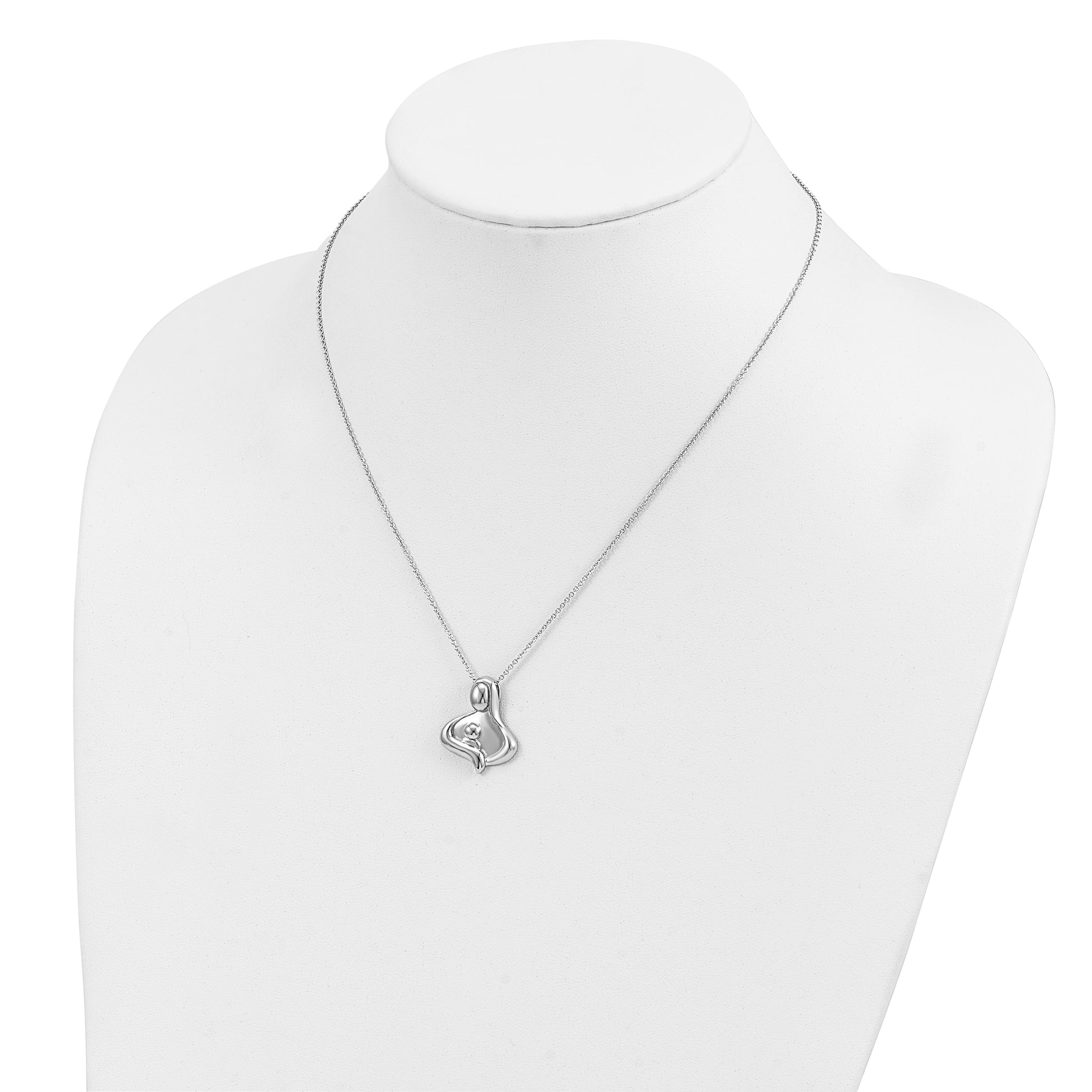 Sterling Silver Sentimental Expressions Rhodium-Plated Polished Maternal Bond 18In Necklace