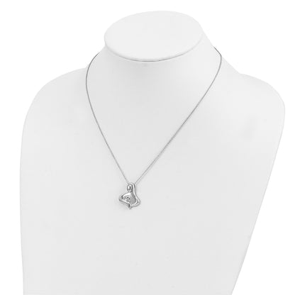 Sterling Silver Sentimental Expressions Rhodium-Plated Polished Maternal Bond 18In Necklace