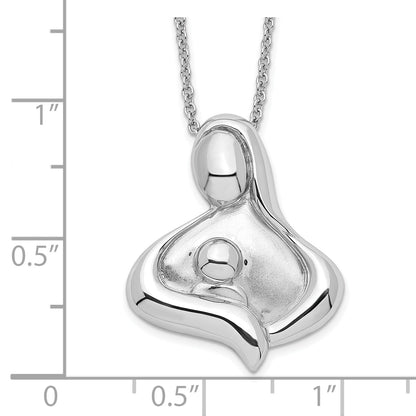 Sterling Silver Sentimental Expressions Rhodium-Plated Polished Maternal Bond 18In Necklace
