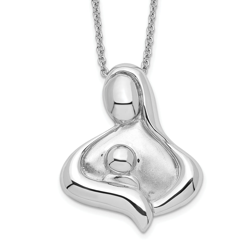 Sterling Silver Sentimental Expressions Rhodium-Plated Polished Maternal Bond 18In Necklace