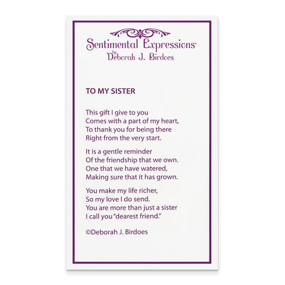 Sterling Silver Sentimental Expressions Rhodium-Plated Cz To My Sister 18In Heart Necklace