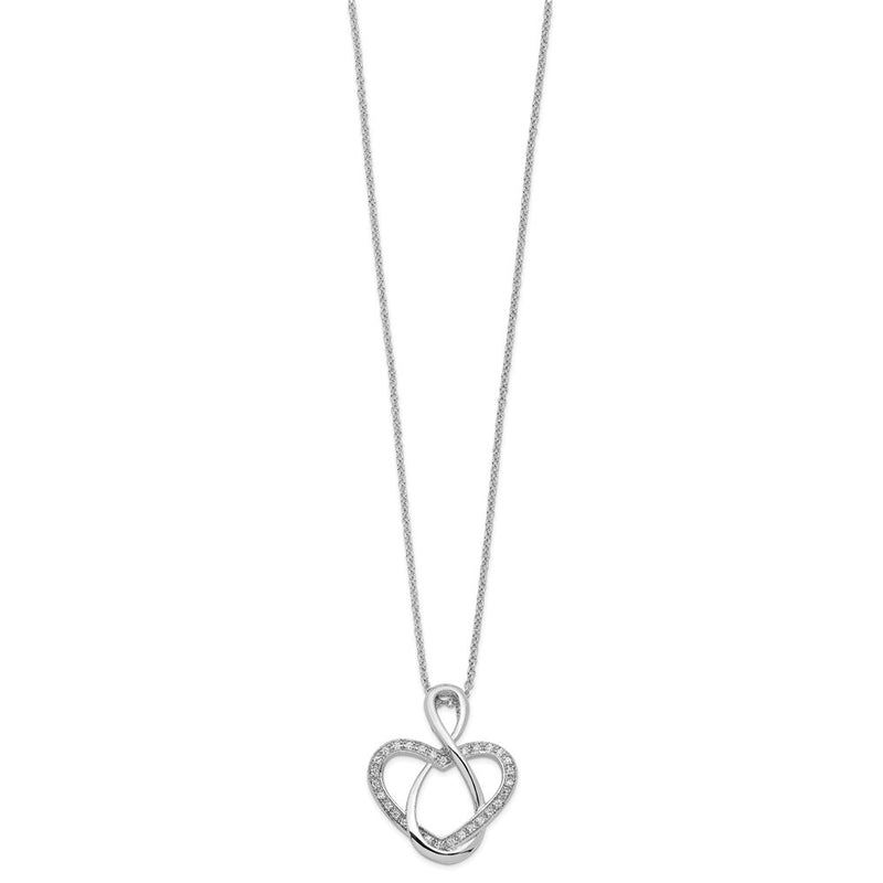 Sterling Silver Sentimental Expressions Rhodium-Plated Cz Lifetime Friend 18In Necklace