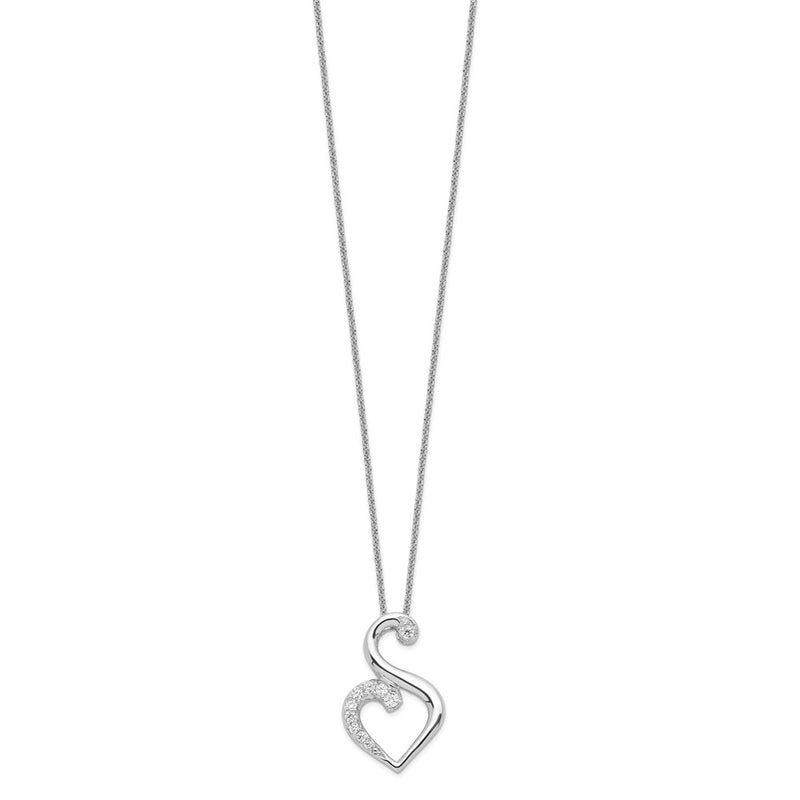 Sterling Silver Sentimental Expressions Rhodium-Plated Cz Journey Of Friendship 18In Necklace