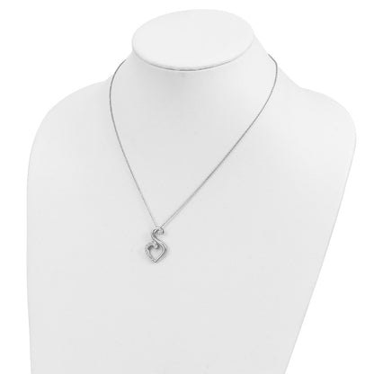 Sterling Silver Sentimental Expressions Rhodium-Plated Cz Journey Of Friendship 18In Necklace